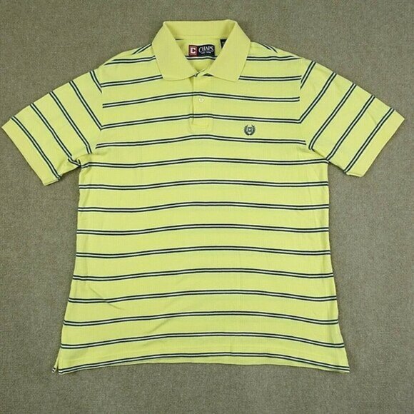 CHAPS Golf Men Logo M Medium Yellow‎ Short Sleeve Polo Shirt - Picture 1 of 5